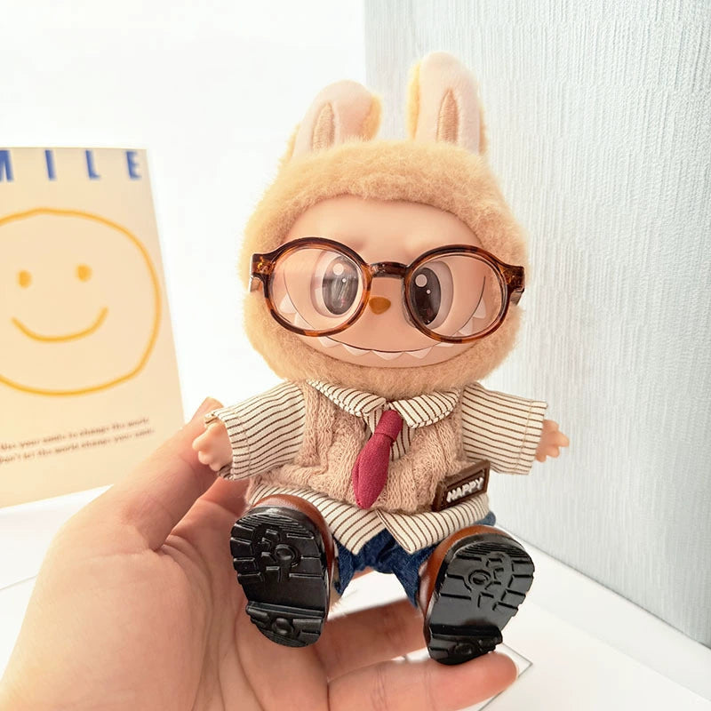 Labubu Have a Seat Doll Clothes 17cm Labubu Clothes Chocolate Preppy Style Suit