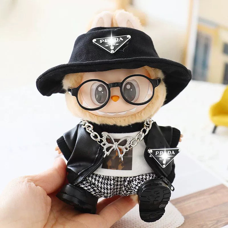 Labubu Have a Seat Doll Clothes Labubu Clothes Leather Jacket Skirt Hat