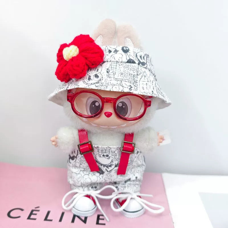 Labubu Have a Seat Doll Clothes Labubu Clothes Cute Overalls Graffiti Suit