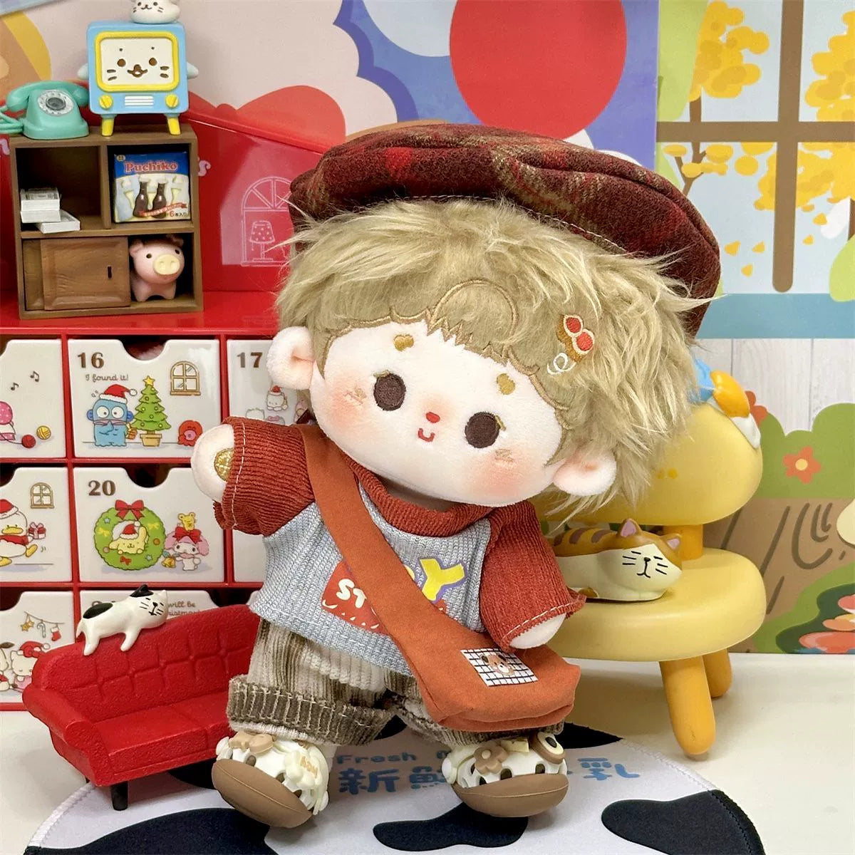 Cotton Doll 20cm Clothes Red Casual Suit 20cm Dolls Cute Doll Clothes