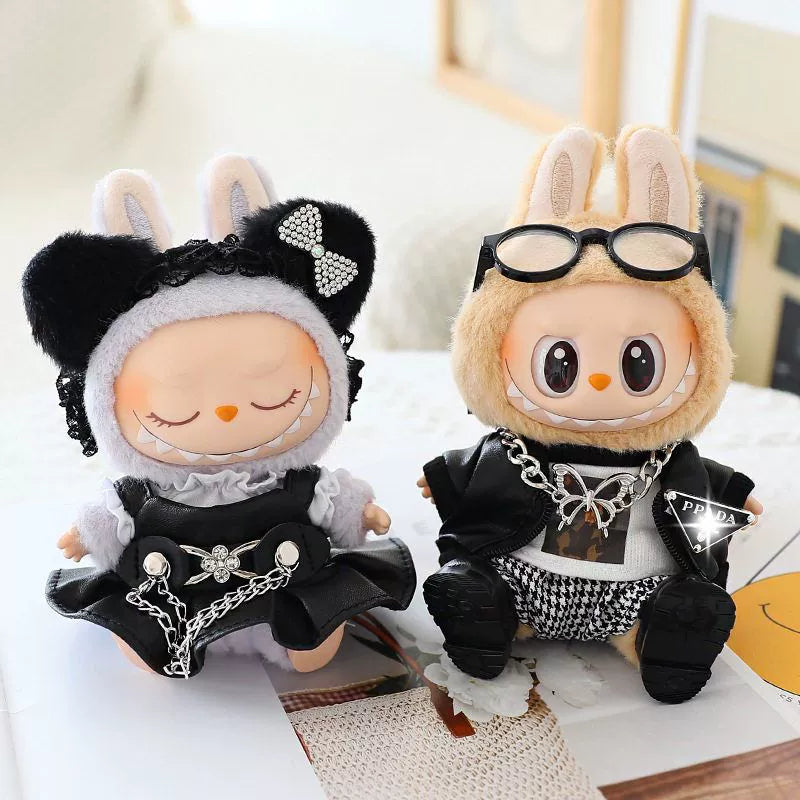 Labubu Have a Seat Doll Clothes Labubu Clothes Leather Jacket Skirt Hat