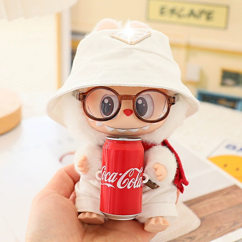 Labubu Have a Seat Doll Clothes 17cm Labubu Clothes Triangle Mark Overalls Suit