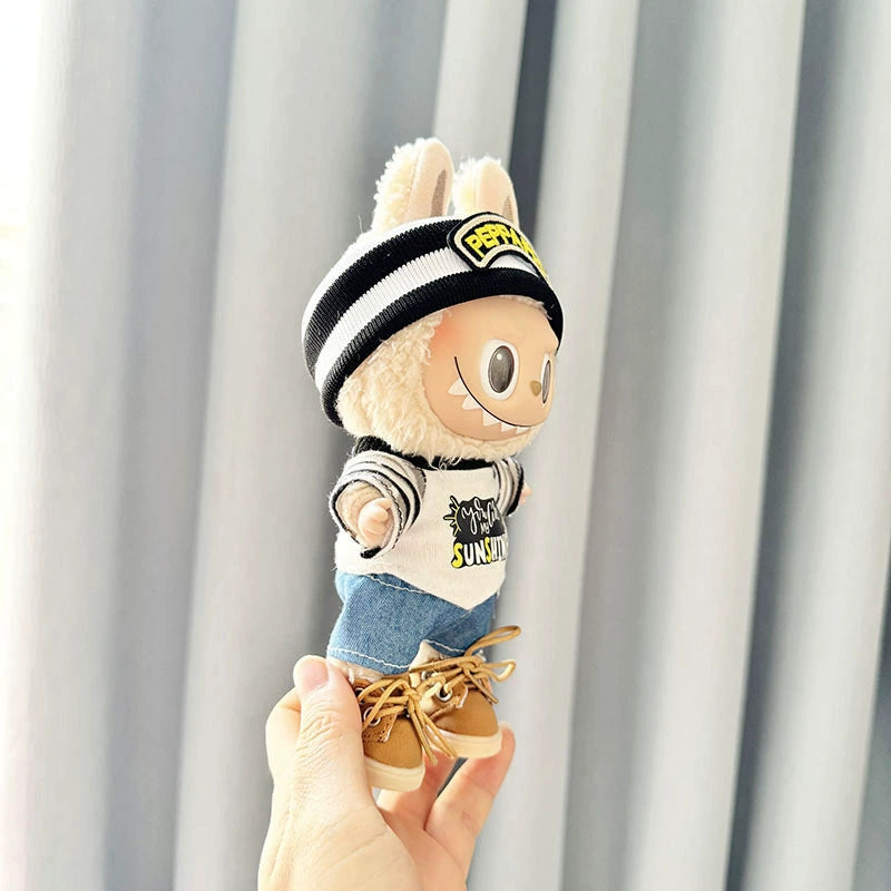 Labubu Have a Seat Clothes Macarons Labubu Doll Clothes Irregular Trend Shirt Suit
