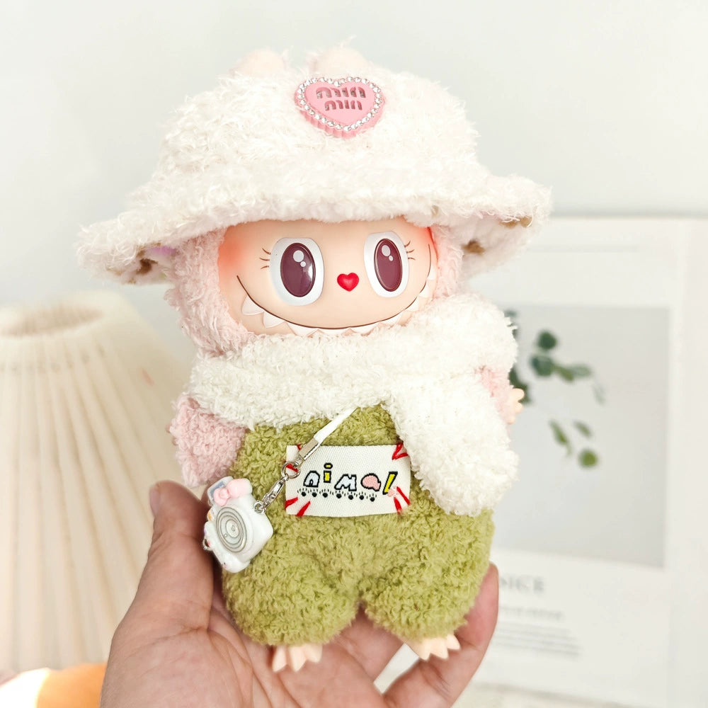 Labubu Have a Seat Doll Clothes Widgets Labubu Clothes Fuzzy Hat Suit