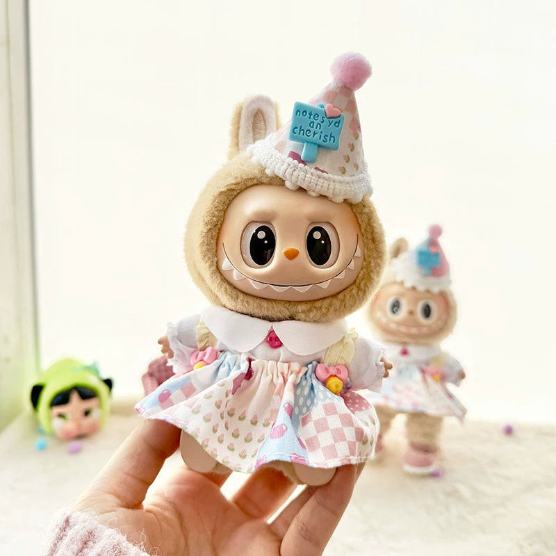 Labubu Have a Seat Doll Clothes Widgets Labubu Clothes Birthday Cake Skirt Suit