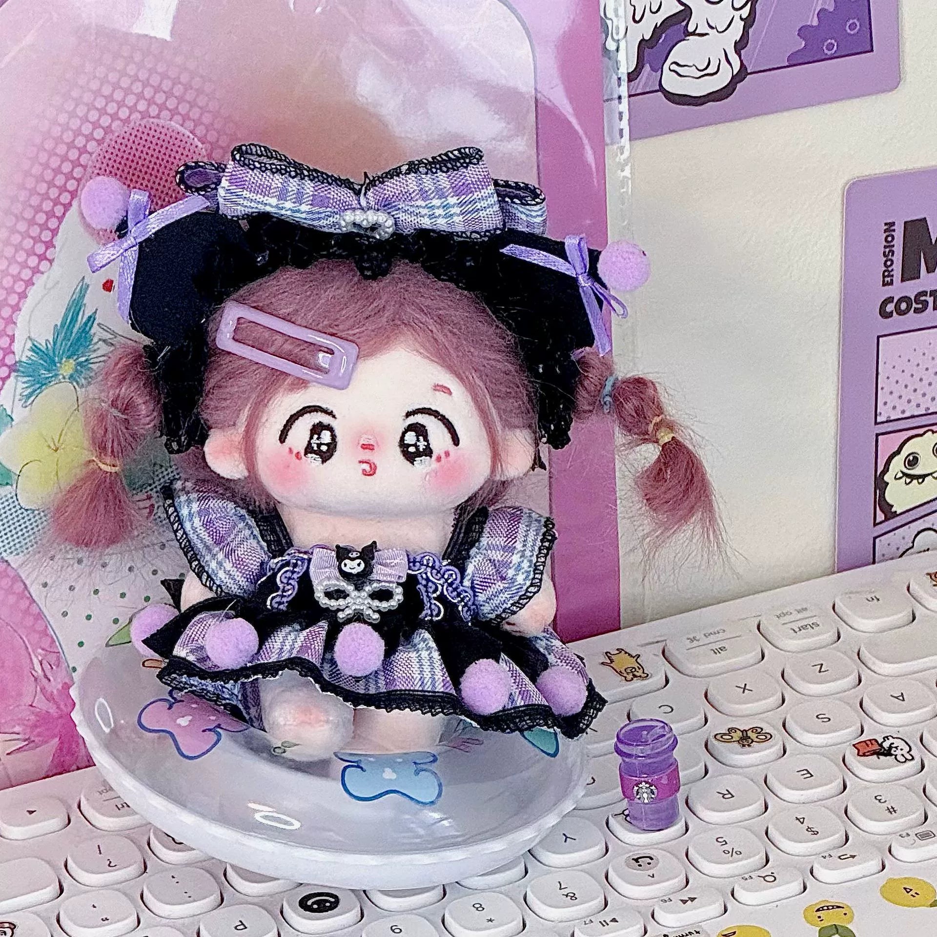 10cm Star Pose Doll Clothes Cute Suit 10cm Cotton Doll Maid Clothes