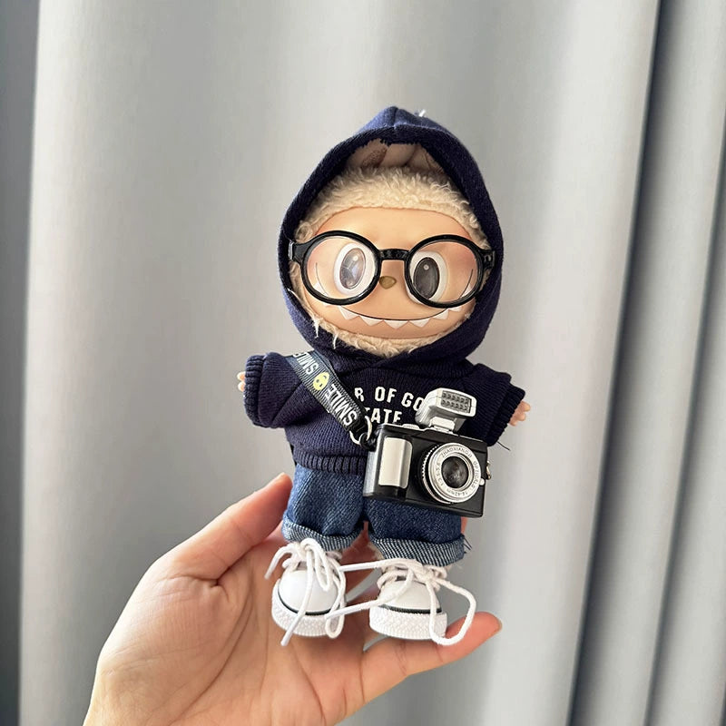 Labubu Have a Seat Doll Clothes Widgets Labubu Clothes Tricolor Hoodie Suit