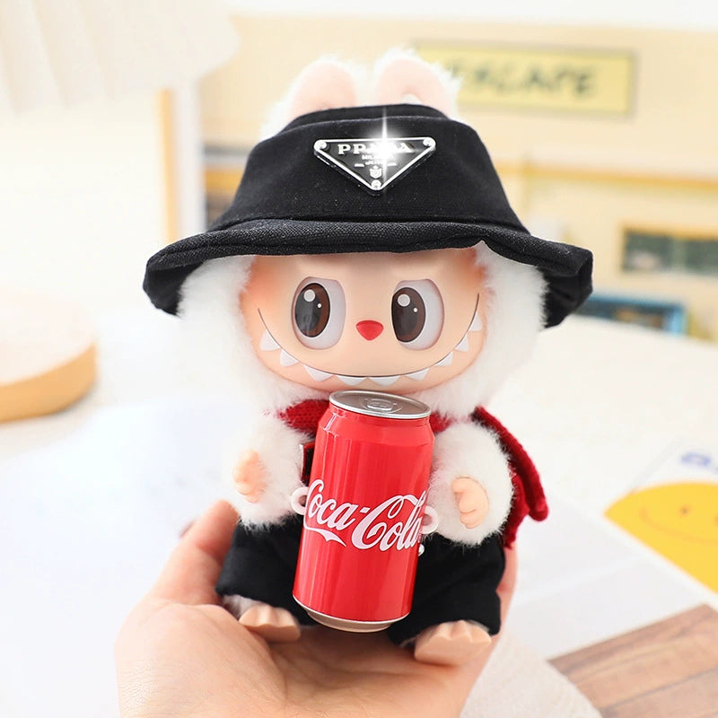 Labubu Have a Seat Doll Clothes 17cm Labubu Clothes Triangle Mark Overalls Suit