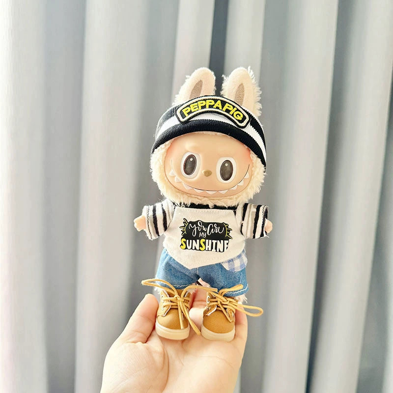 Labubu Have a Seat Clothes Macarons Labubu Doll Clothes Irregular Trend Shirt Suit