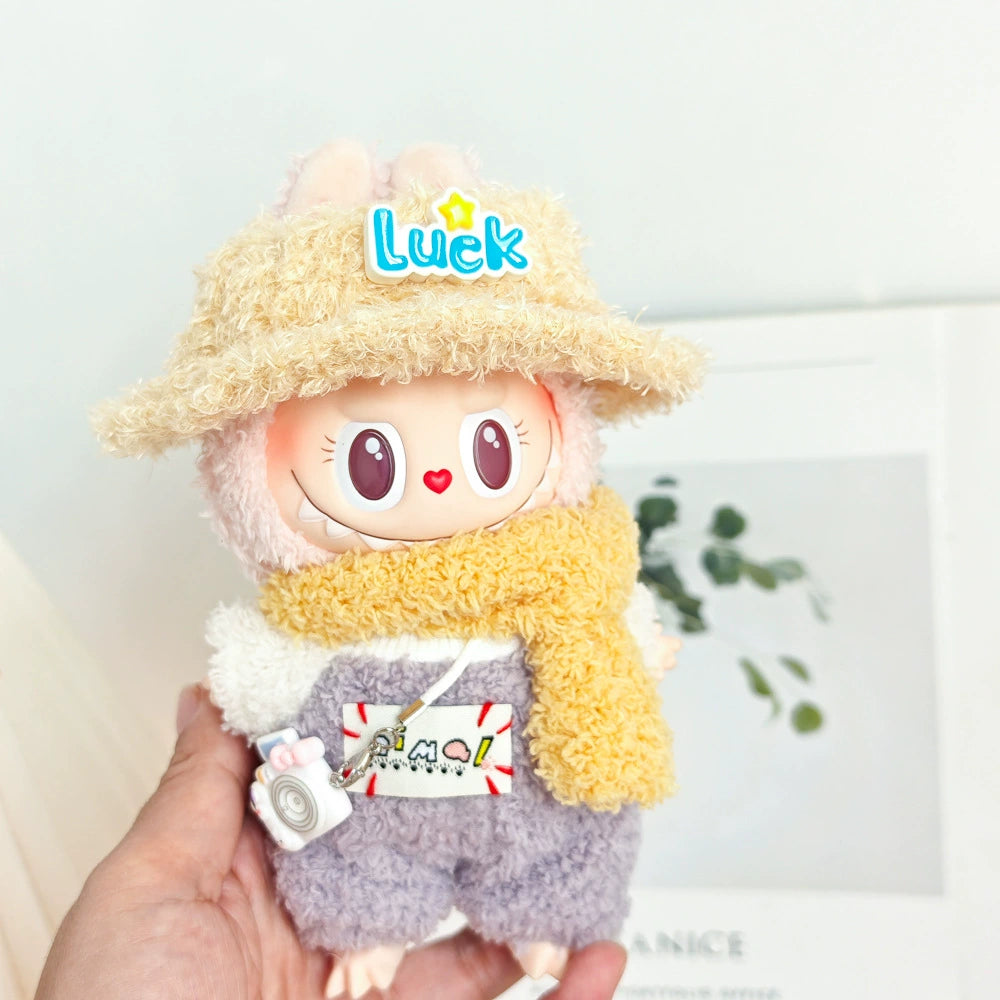 Labubu Have a Seat Doll Clothes Widgets Labubu Clothes Fuzzy Hat Suit