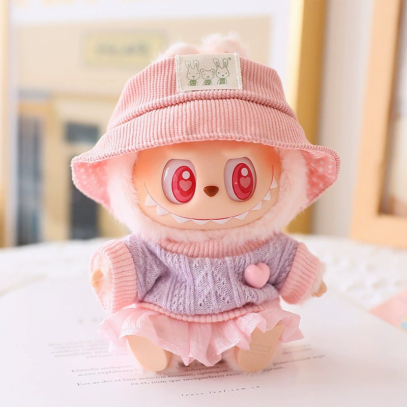 Labubu Have a Seat Doll Clothes Widgets Macarons Labubu Clothes Sweater Gauze Skirt Hat