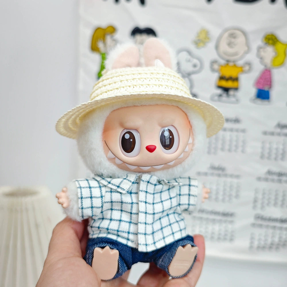 Labubu Have a Seat Doll Clothes Labubu Clothes Plaid Shirt Suit Outfits