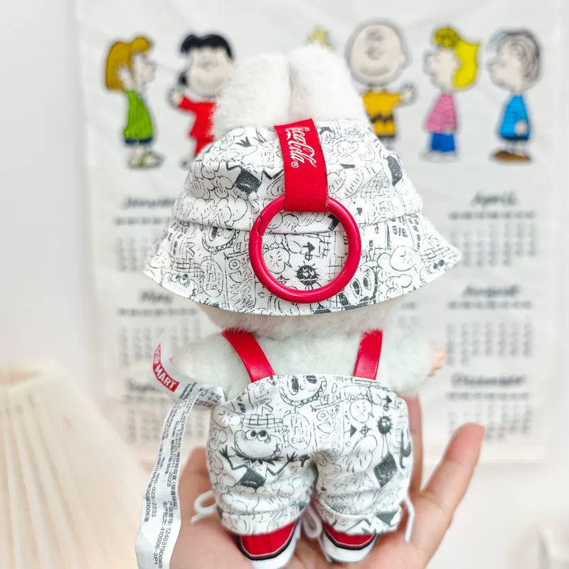 Labubu Have a Seat Doll Clothes Labubu Clothes Cute Overalls Graffiti Suit