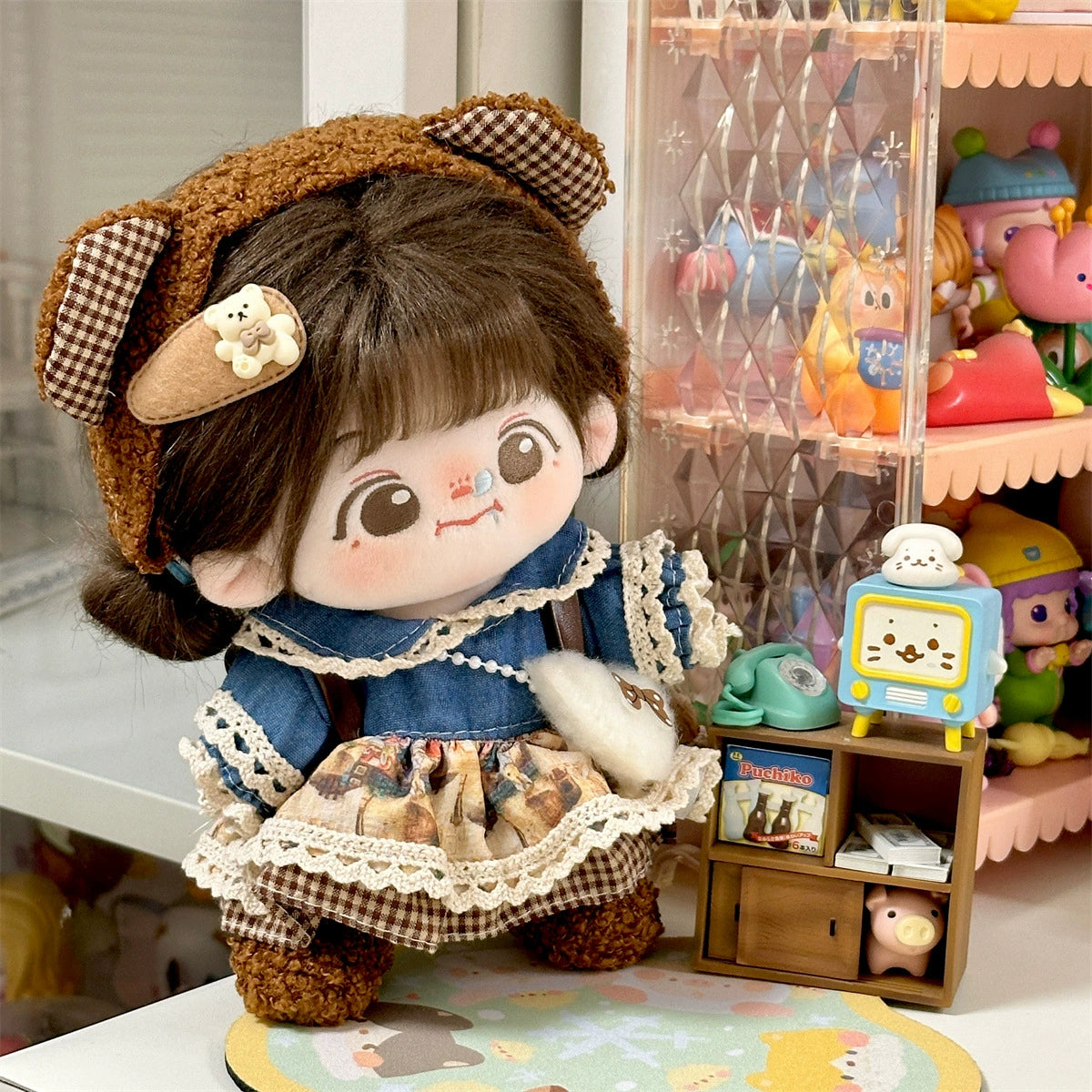 20cm Doll Clothes Winter Cute Doll Girl Skirt Suit Pretty 20cm Cotton Doll Clothes