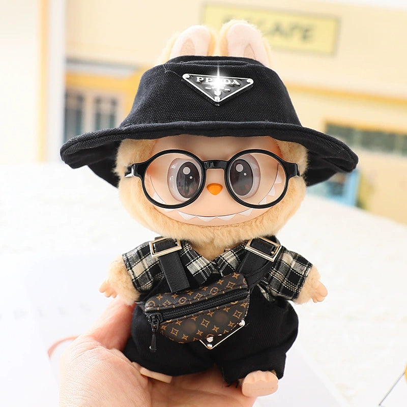 17cm Labubu Clothes Labubu Doll Clothes 17cm Widgets Have a Seat Cool Suit Hat