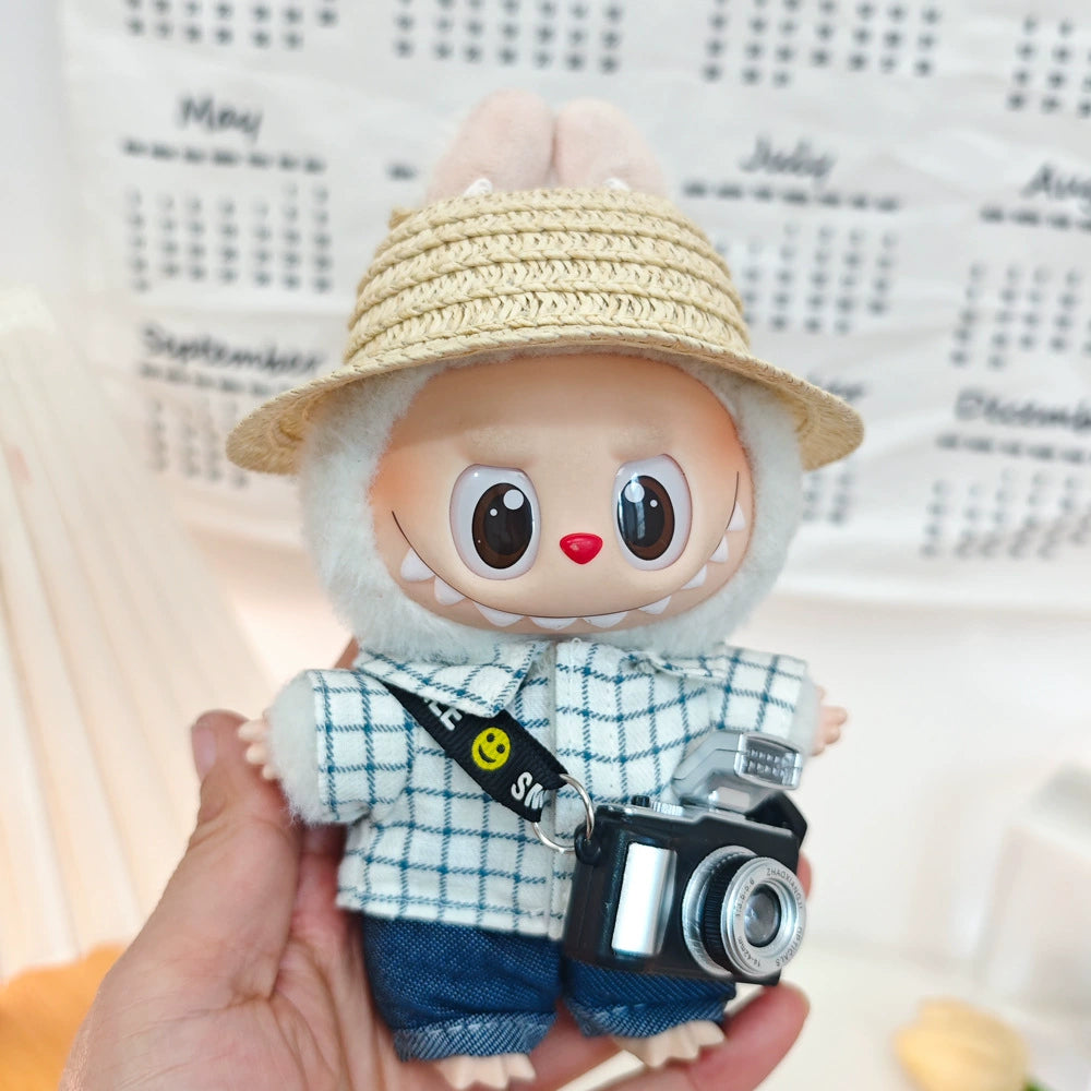 Labubu Have a Seat Doll Clothes Labubu Clothes Plaid Shirt Suit Outfits