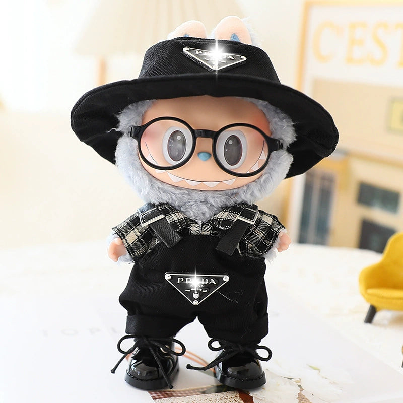 17cm Labubu Clothes Labubu Doll Clothes 17cm Widgets Have a Seat Cool Suit Hat