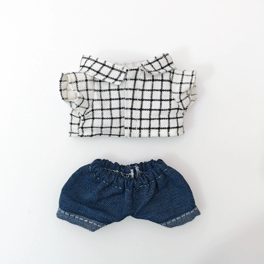 Labubu Have a Seat Doll Clothes Labubu Clothes Plaid Shirt Suit Outfits