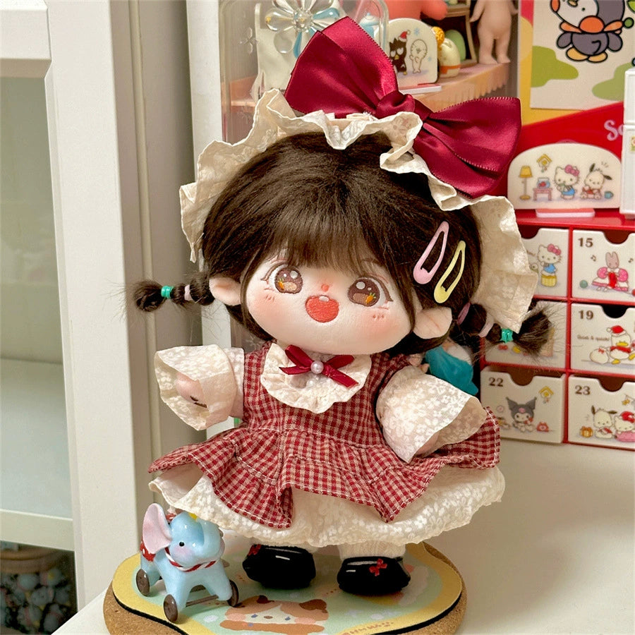 Cotton Doll Clothes 20cm Doll Girl Skirt Suit 20cm Purple Cute Doll Clothes Suit