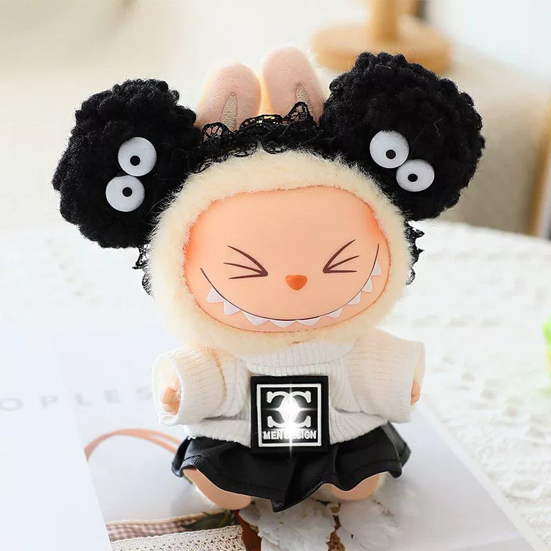 Labubu Have a Seat Doll Clothes Labubu Clothes Leather Jacket Skirt Hat
