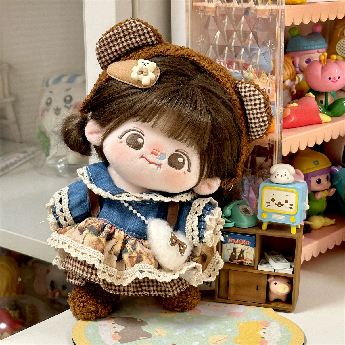 20cm Doll Clothes Winter Cute Doll Girl Skirt Suit Pretty 20cm Cotton Doll Clothes