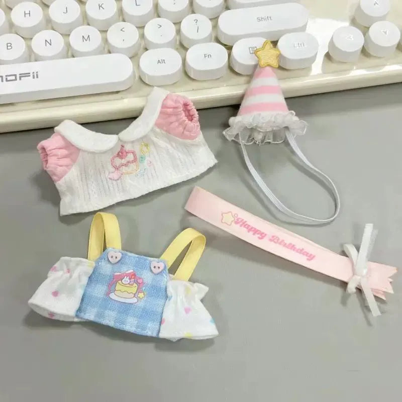 10cm Cute Star Pose Doll Clothes Birthday Suit Dolls 10cm Cotton Doll Clothes