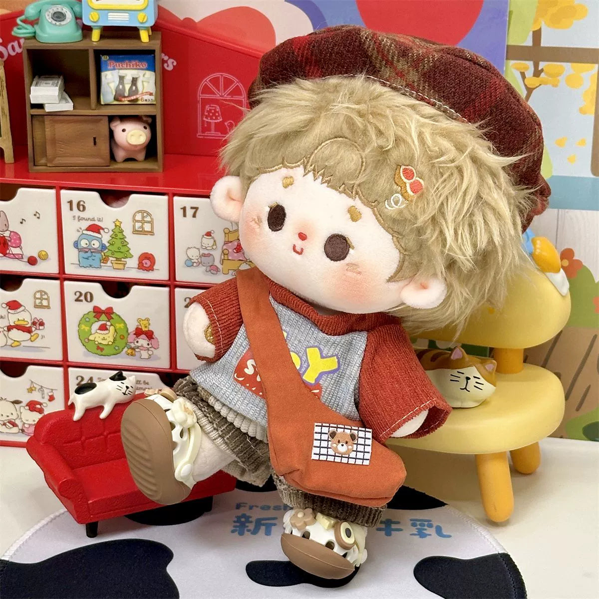 Cotton Doll 20cm Clothes Red Casual Suit 20cm Dolls Cute Doll Clothes