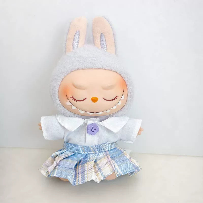 Labubu Have a Seat Doll Clothes Widgets Labubu Clothes Cute JK Skirt White Shirt