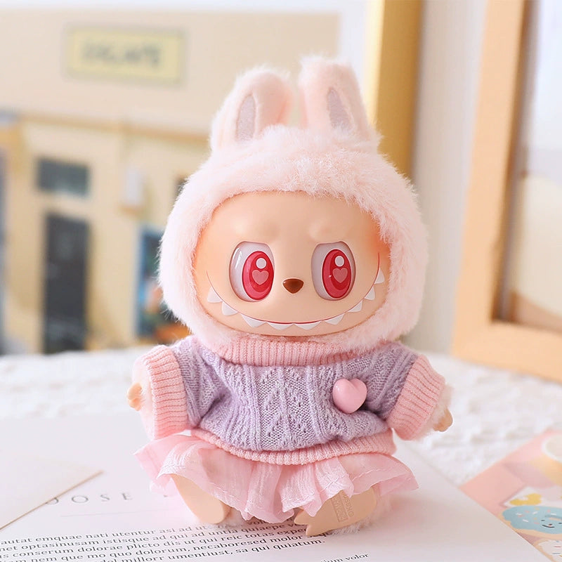 Labubu Have a Seat Doll Clothes Widgets Macarons Labubu Clothes Gauze Skirt Shoes Full Set