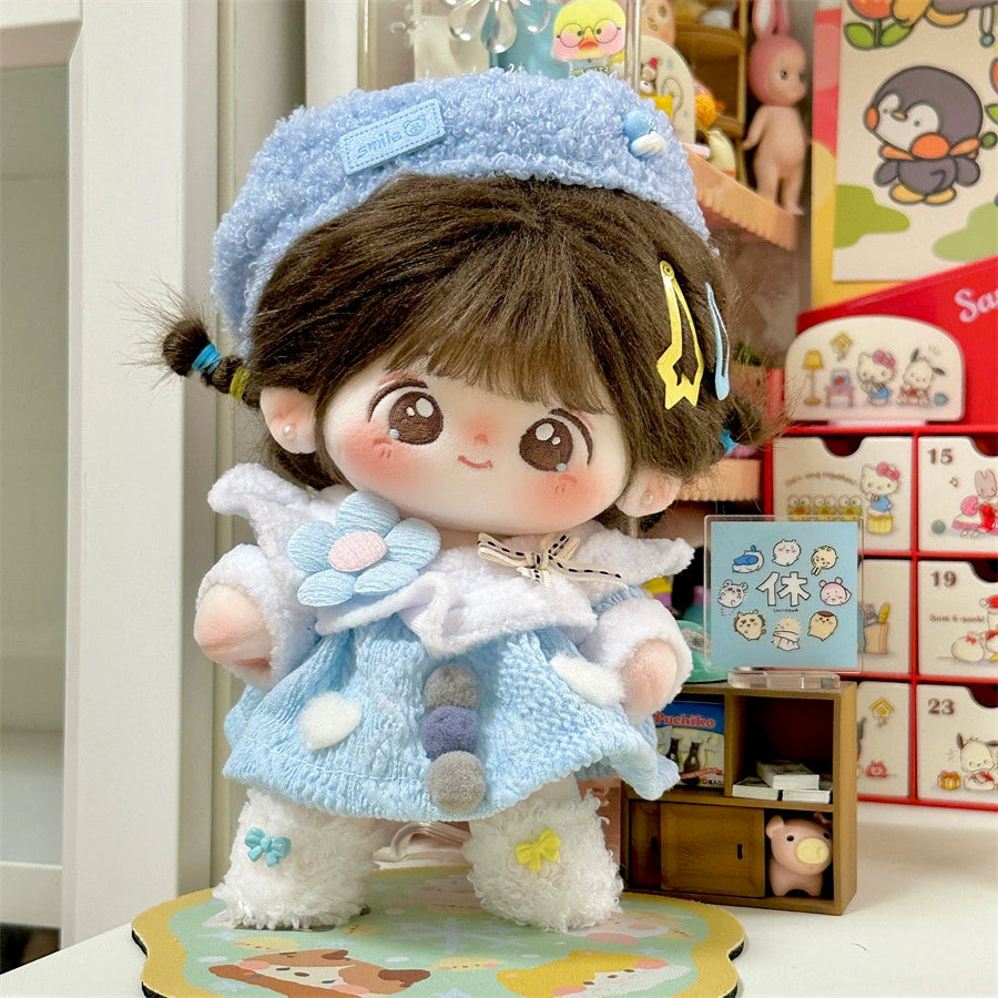 20cm Doll Clothes Winter Cute Fuzzy Skirt Boy/Girl Doll Suit 20cm Cotton Doll Clothes