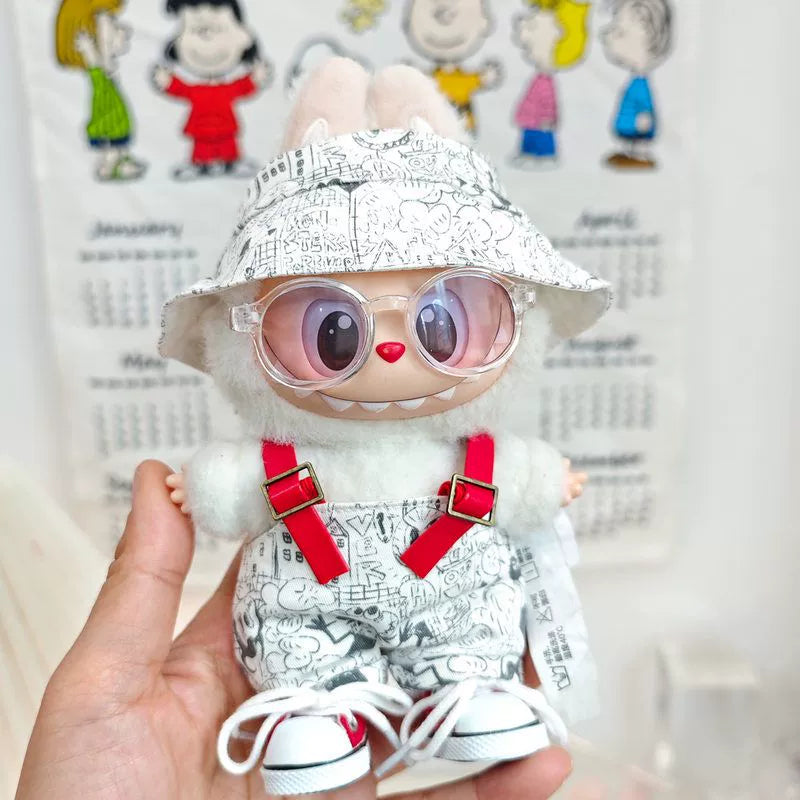 Labubu Have a Seat Doll Clothes Labubu Clothes Cute Overalls Graffiti Suit