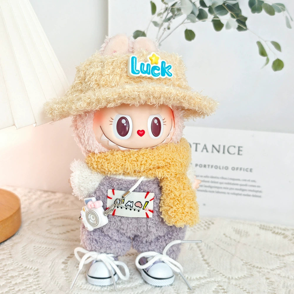 Labubu Have a Seat Doll Clothes Widgets Labubu Clothes Fuzzy Hat Suit