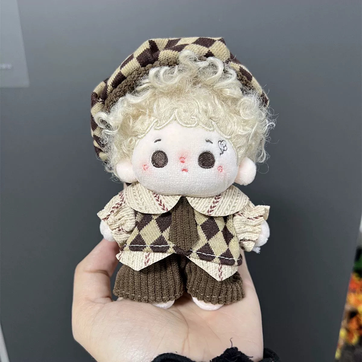 10cm 20cm Cotton Doll Clothes Suit Retro Preppy Style Fuzzy Dolls Cute Doll Clothes