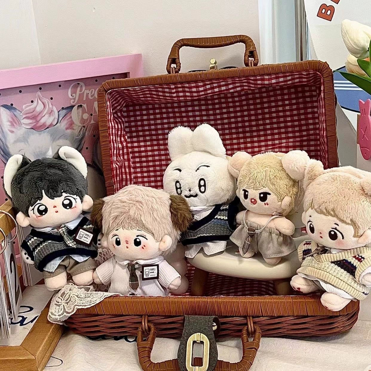 Cute 10cm Star Pose Doll Clothes Preppy Style Suit 10cm Cotton Doll Clothes