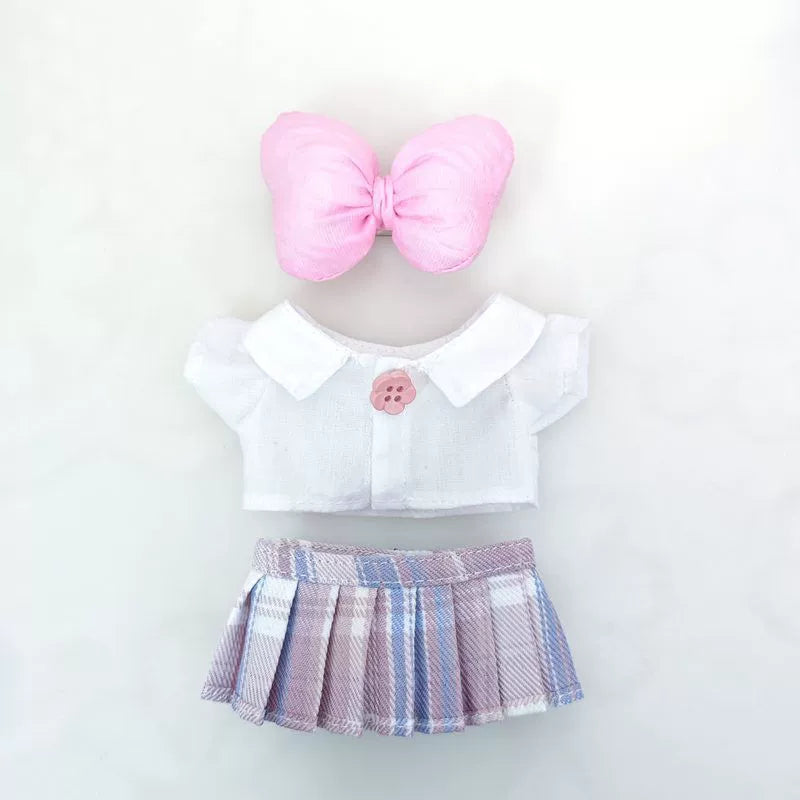 Labubu Have a Seat Doll Clothes Widgets Labubu Clothes Cute JK Skirt White Shirt