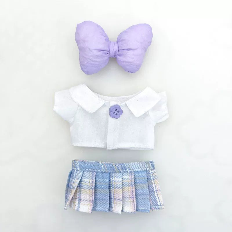 Labubu Have a Seat Doll Clothes Widgets Labubu Clothes Cute JK Skirt White Shirt