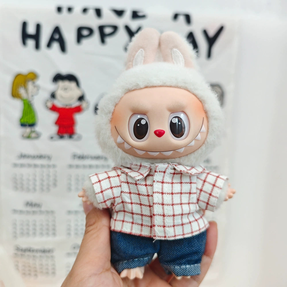 Labubu Have a Seat Doll Clothes Labubu Clothes Plaid Shirt Suit Outfits