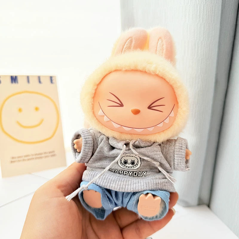 Labubu Have a Seat Doll Clothes Widgets Labubu Clothes Tricolor Hoodie Suit