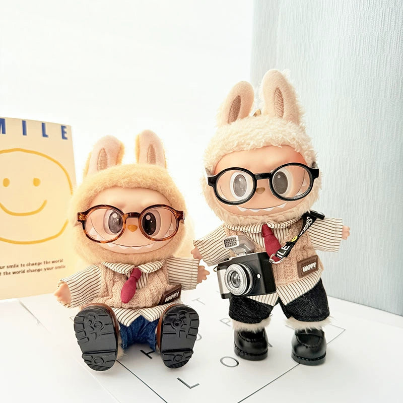 Labubu Have a Seat Doll Clothes 17cm Labubu Clothes Chocolate Preppy Style Suit