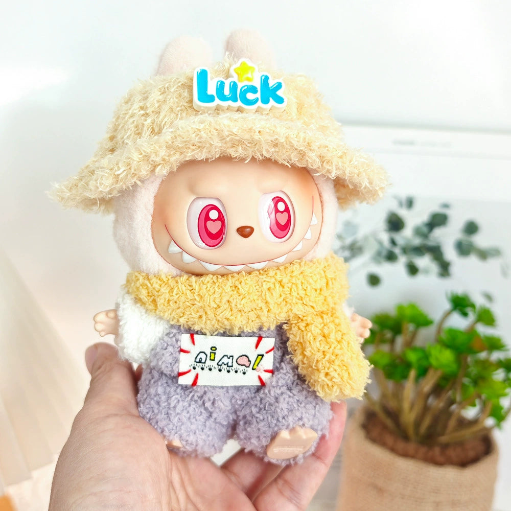 Labubu Have a Seat Doll Clothes Widgets Labubu Clothes Fuzzy Hat Suit