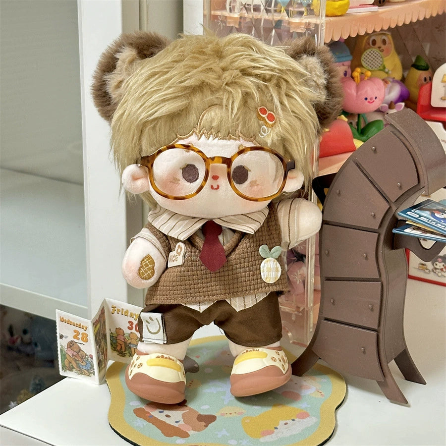 20cm Doll Clothes Winter Cute Fuzzy Skirt Boy/Girl Doll Suit 20cm Cotton Doll Clothes