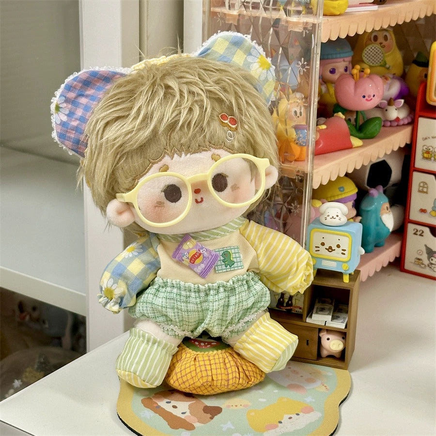 20cm Doll Clothes Winter Cute Fuzzy Skirt Boy/Girl Doll Suit 20cm Cotton Doll Clothes