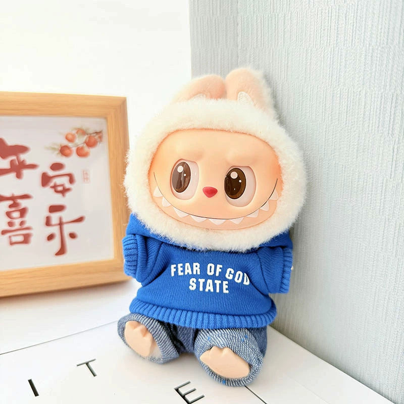 Labubu Have a Seat Doll Clothes Widgets Labubu Clothes Tricolor Hoodie Suit