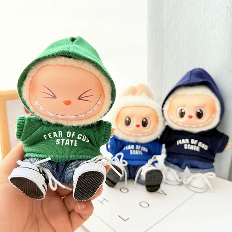 Labubu Have a Seat Doll Clothes Widgets Labubu Clothes Tricolor Hoodie Suit