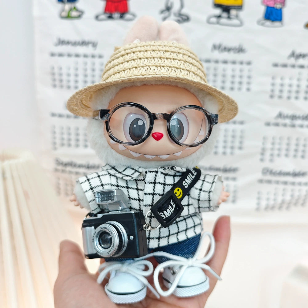 Labubu Have a Seat Doll Clothes Labubu Clothes Plaid Shirt Suit Outfits
