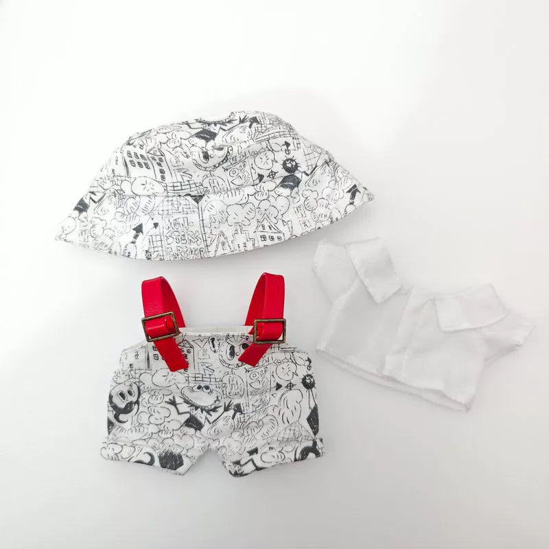 Labubu Have a Seat Doll Clothes Labubu Clothes Cute Overalls Graffiti Suit