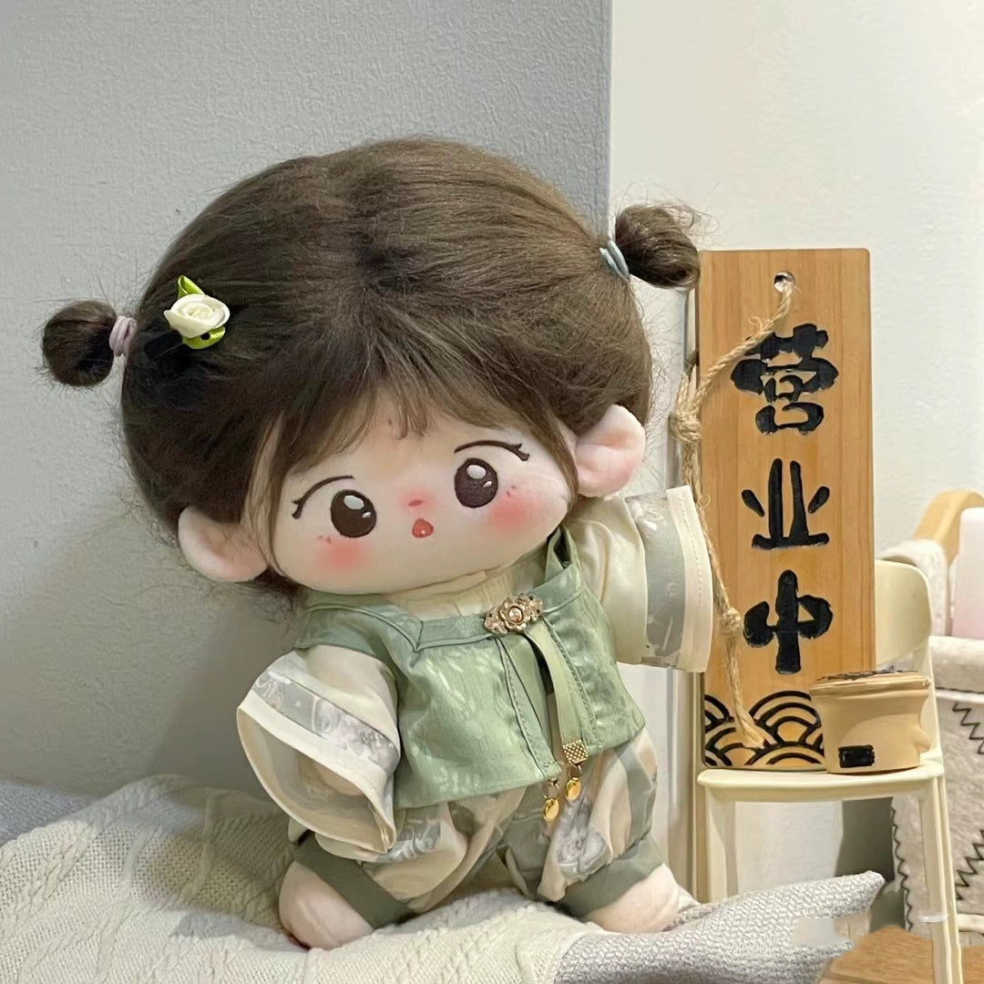 Chinese Style Cotton Doll Clothes 20/40cm Hanfu Suit Green Sit Pose 40/20cm Cute Antiquity Doll Clothes