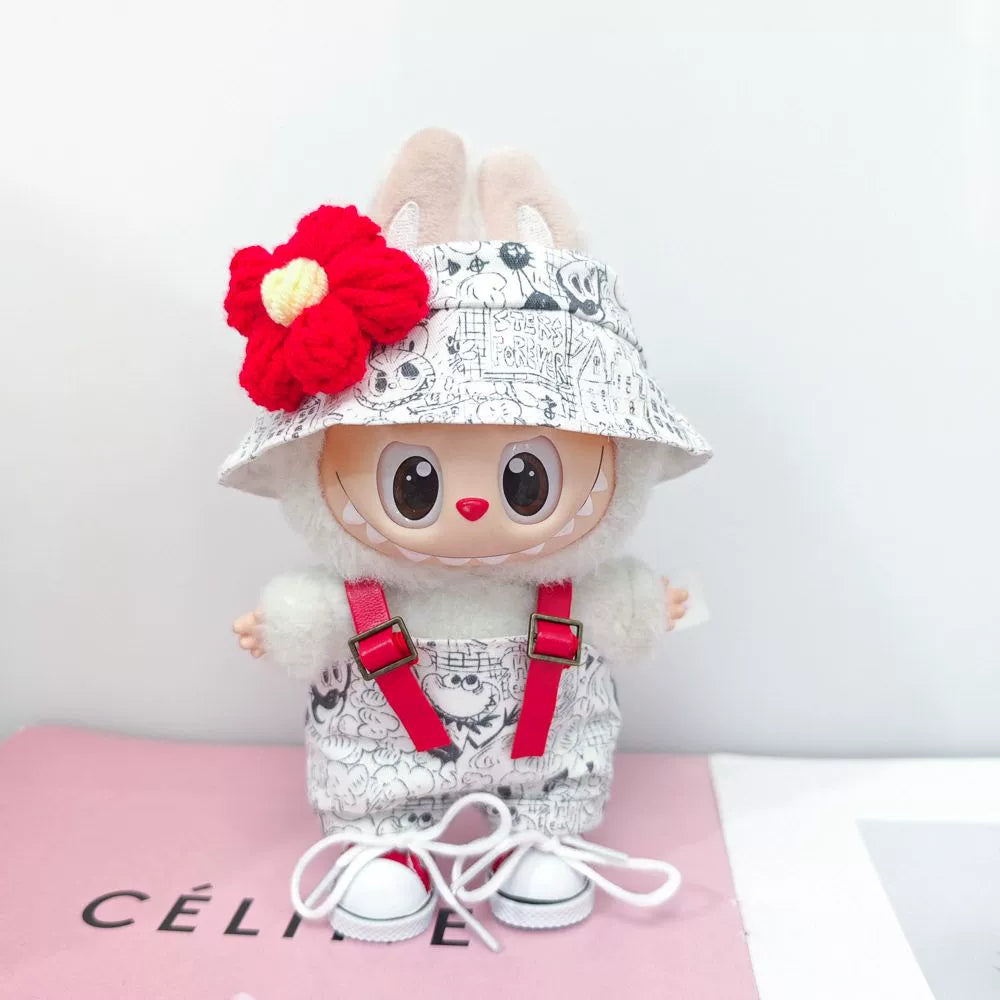 Labubu Have a Seat Doll Clothes Labubu Clothes Cute Overalls Graffiti Suit