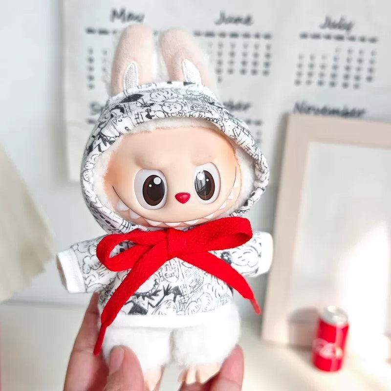 Labubu Have a Seat Doll Clothes Labubu Clothes Cute Overalls Graffiti Suit