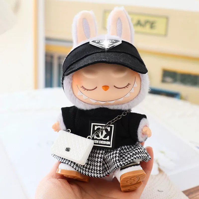 Labubu Have a Seat Doll Clothes Labubu Clothes Leather Jacket Skirt Hat